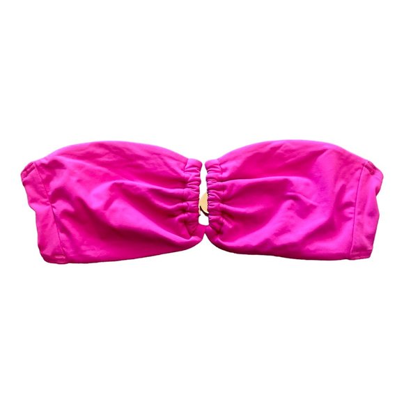 Victoria's Secret Other - Victoria Secret Bright Pink Swim Bikini Top | Bandeau Strapless | Medium